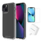 AXS - Ensemble de depart, etui transparent teste contre les chutes, protecteur d'ecran et chargeur 20W pour iPhone 13-Chargeur maison de 20W qui se recharge jusqu'à 4x plus rapidement que les chargeurs conventionnels