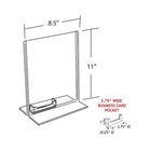 Azar Displays – Porte-affiche vertical recto verso, cartes professionnelles, 11 x 8,5po, acrylique, transparent, 10/pqt (252040)-Le porte-brochure fixé assure une distribution facile des brochures explicatives du produit ou des formulaires