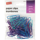 Staples - Trombones géants recouverts de vinyle, couleurs métalliques variées, paquet de 50-Le vinyle les fait glisser facilement sur le papier