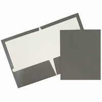 JAM Paper – Chemises de présentation lustrées avec 2 pochettes, gris, 50/paquet (31225352c)-Gris