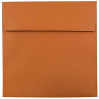 JAM Paper Enveloppes carrées format invitation avec fermeture gommée, 8 1/2 x 8 1/2 po, orange foncé, 100/paquet-Orange foncé