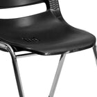 Flash Furniture - Chaise coquille noire ergonomique et empilable de la série HERCULES avec hauteur de siège de 18 po.-Siège - coquille ergonomique en plastique noir
