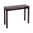 Winsome – Table console/pour couloir Linea avec touches chromées, espresso-Cette élégante table console est idéale pour toute pièce. Sa surface plate et longue est idéale pour afficher des photos ou pour rehausser un bureau encombré. Fini espresso foncé avec garnitures chromées.