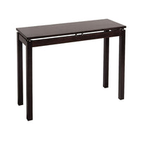 Winsome – Table console/pour couloir Linea avec touches chromées, espresso-Cette élégante table console est idéale pour toute pièce. Sa surface plate et longue est idéale pour afficher des photos ou pour rehausser un bureau encombré. Fini espresso foncé avec garnitures chromées.