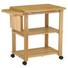 Winsome – Chariot de cuisine avec planche à découper, porte-couteaux et tablettes, naturel-Comprend un porte-couteaux, une planche à découper et deux tablettes de rangement.  Un accessoire pratique dans la cuisine, sur la terrasse ou partout ailleurs.