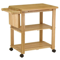 Winsome – Chariot de cuisine avec planche à découper, porte-couteaux et tablettes, naturel-Comprend un porte-couteaux, une planche à découper et deux tablettes de rangement.  Un accessoire pratique dans la cuisine, sur la terrasse ou partout ailleurs.