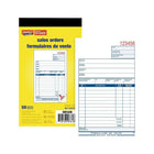 Staples - Bons de commande, SDC42B, duplicatas, autocopiants, agrafés, 4 po-Livrets à copies multiples et couverture bleue souple