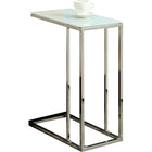 Monarch Specialties - 3000 Table D'Appoint - Metal Chrome Avec Verre Trempe Givre-Surface chic en verre trempé grivré