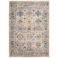 ECARPETGALLERY - Tapis Bolivia Yalameh Bleu, Ivoire 5'3" x 7'6"-5 pi 3 po x 7 pi 6 po
