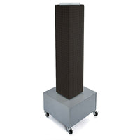 Azar Displays – Tour d’affichage à panneaux perforés emboîtables sur 4 côtés à roulettes, 40 x 8 x 8 po, noir (703386-BLK)-Pivote sur une base en métal à roulettes