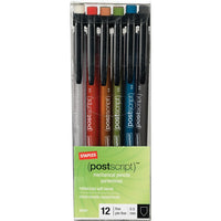 Staples – Portemines Postscript, 0,5 mm, couleurs variées, paquet de 12-Corps mince pour une précision accrue