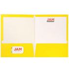 JAM Paper Chemises de présentation lustrées avec deux pochettes, jaune, 12/paquet-3