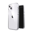 Speck Presidio Perfect Moyen Clair pour iPhone 13-Pesidio Perfect est un étui de poche au design fin, suffisamment fin pour permettre une recharge sans fil facile alors que l'étui est toujours sur votre téléphone