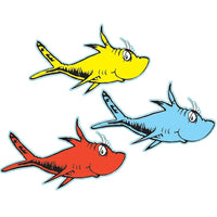 Eureka Dr. Seuss Toddler - Découpes de papier de 6e année, un poisson, deux poissons, 144 paquet-Avec des étoiles aux couleurs vives ou des formes pour différentes saisons, vous pouvez décorer votre salle de classe, écrire les orthographes de la semaine ou créer des récompenses pour les étudiants