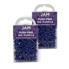 JAM Paper – Punaises, violet, 2 paquets de 200, total de 300 (222419053a)-Plastique mauve avec pointe métallique