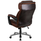 Flash Furniture-Fauteuil de bureau de luxe pivotant Big & Tall série Hercules, capacité de 500 lb, cuir brun, GO2223BN-Conception de dossier haut avec appui-tête de hauteur réglable à rochet