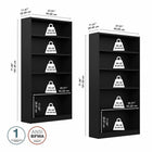 Bush Furniture - Bibliothèque haute à 5 tablettes Universal de Bush Furniture - ensemble de 2, noir-Testées avec un poids suspendu de 50 lb afin de créer un environnement sécuritaire dans n’importe quel espace de vie ou de travail