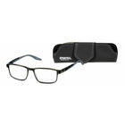 Sportex - Lunettes de lecture +2.75 avec protection contre la lumiere bleue-Monture rectangulaire contemporaine unisexe offerte en bleu avec une conception durable, legere et flexible