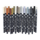 Tombow - Stylos à double pointe, neutres, paq./20-Encre à base d'eau sans odeur, sans maculage