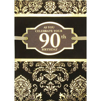 Rosedale - Carte de voeux, anniversaire 90 ans, masculin-Imprimé sur papier de qualité couché