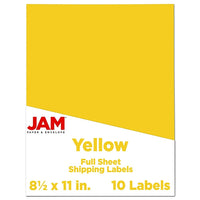 Jam Paper Étiquettes autocollantes pleine page Astrobright, 8 1/2 x 11 po, jaune soleil, 10/paquet-Taille : 8,5 x 11 po