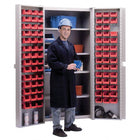 KLETON – Armoires à combinaison à portes creuses, 84 bacs, rouge-Robuste et entièrement soudée de calibre 16, armoire à combinaison bac/tablette
