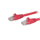 StarTech.com - Câble de raccordement Ethernet Cat6 avec connecteurs antiaccrochements RJ-45, 12 pi, rouge (N6PATCH12RD)-Protecteurs de pinces pour connecteur RJ-45 empêchent le câble de s’accrocher ou de briser pendant l’installation