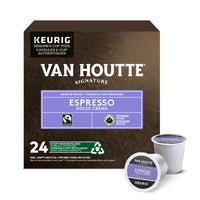 Van Houtte - Capsules K-Cup de café Espresso Dolce Crema - torréfaction moyenne - paquet de 24-Goût : avec ses délicieuses notes de noisette et veloutées, ce mélange fait de chaque moment une célébration de la saveur. Pour une infusion stimulante de haute qualité qui a une profondeur de torréfaction.