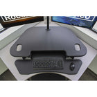 Rocelco - Rehausseur de bureau d'angle réglable assis/debout de 46 po avec tapis anti-fatigue - Noir-CADR a un trou pour passe-fil pour la gestion des câbles