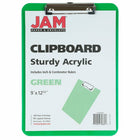 JAM PAPER - Presse-papiers en plastique norme, Vert, Paquet de 12-Taille : Lettre (9 x 12,5 pouces). Facile à empiler et à organiser. Convient à la plupart des sacs, sacs à dos et porte-documents.