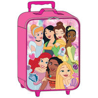 Bioworld - Mallette Pilote 14" - Disney Princess-Poignée de traction réglable qui s'étend et se rétracte, fermeture éclair lisse et durable, roues en ligne pour une mobilité facile et une poignée souple pour un confort accru