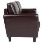 Flash Furniture – Canapé capitonné Candler Park, brun-Appui-bras arrondis rembourrés