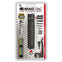 Maglite - Lampe de poche DEL MAG-TAC 2 cellules à lunette couronnée, noir (SG2LRA6)-Boîtier robuste en aluminium, anodisé à l’intérieur et à l’extérieur, avec lunette couronnée