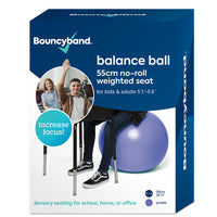 Bouncyband Balle d'équilibre, 55cm, Violet-Reste en place et réduit les agitations et augmente la concentration