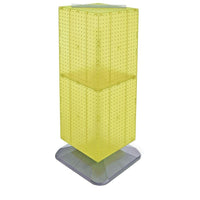 Azar Displays – Présentoir de plancher à panneaux perforés emboîtables lestés à 4 côtés, 40 x 14 x 14 po, jaune (701435-YEL)-Pivote sur une base carrée lestée