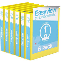 Davis Group Super offre Easyview, Reliure View à anneaux ronds 1 po, personnalisable, paquet de 6 - Jaune-3 Reliure À Anneaux