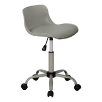 Monarch Specialties - 7465 Chaise De Bureau Multi-Position- Gris -Chaise de bureau avec dossier bas pour jeunes fini gris avec base en métal gris