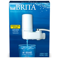 Système de filtration d’eau sur robinet de ﻿Brita – Blanc-1 système de filtration d’eau de base avec 1 filtre