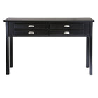 Winsome – Table console avec tiroirs, noir-4 tiroirs de rangement; côtés fermés et pattes simples sculptées