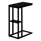 Monarch Specialties - 3674 Table D'Appoint - 25 po H/Marbre Noir/Metal Noir-8
