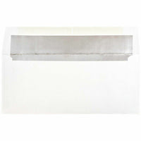 JAM Paper #10 Enveloppes d'aluminium doublées - 4,125" x 9,5" - Blanc avec feuille d'argent - Paquet de 50-Couleur : Blanc avec doublure en feuille d'argent