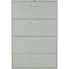 Staples - Classeur latéral à 4 tiroirs, gris-Enclenchement sécuritaire pour prévenir le basculement