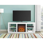 Ameriwood - Foyer électrique Parsons pour téléviseur d?une largeur jusqu?à 65 po, blanc-Il est recommandé d?être deux adultes pour l?assemblage. Dimensions après assemblage : 22,5 haut. x 59 larg. x 18,9 prof (po) Dimensions de la pièce : 18 po de largeur Poids d?expédition d?environ 98,34 lb