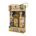 Coffret - cadeau d'huile d'olive extra vierge italienne infusée et d'épices Collitali-Ce coffret cadeau d'huile d'olive extra vierge de Collitali comprend une sélection de flocons d'ail (18 g), d'huile d'olive extra vierge (100 ml) et de piment (23 g). Cet ensemble est idéal avec les pizzas, les pâtes et les salades.