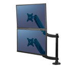 Fellowes - Bras-support double de la série Platine avec ports USB (8043401)-Fixation facile au moyen de la pince ou du passe-câble