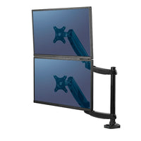 Fellowes - Bras-support double de la série Platine avec ports USB (8043401)-Fixation facile au moyen de la pince ou du passe-câble