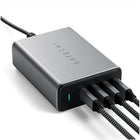 Satechi Chargeur GaN PD 4 ports USB-C 165 W - Gris sidéral-3 x USB-C PD connected - 60W/60W/45W or 100W/30W/30W