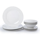 CTG – Ensemble de vaisselle classique 12 pièces, blanc-Inclut : 4 grandes assiettes, 4 petites assiettes, 4 bols