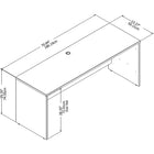 Bureau crédence 72 larg. x 24 prof. Studio C de Mobilier d’entreprise Bush - gris platine-Des lignes épurées et un panneau de modestie presque pleine hauteur apportent une touche professionnelle
