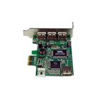 StarTech  Carte USB PCI Express haute vitesse de faible encombrement à 4 ports-3 ports externes et 1 port interne USB 2.0